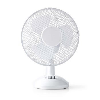Stolní Ventilátor | Síťové napájení | Průměr: 23 cm | 22 W | Rotace | 2-Rychlostní | Bílá