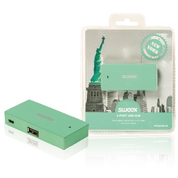 SWEEX USB rozbočovač New York, 4 porty, mátový (NPUS0480-06)