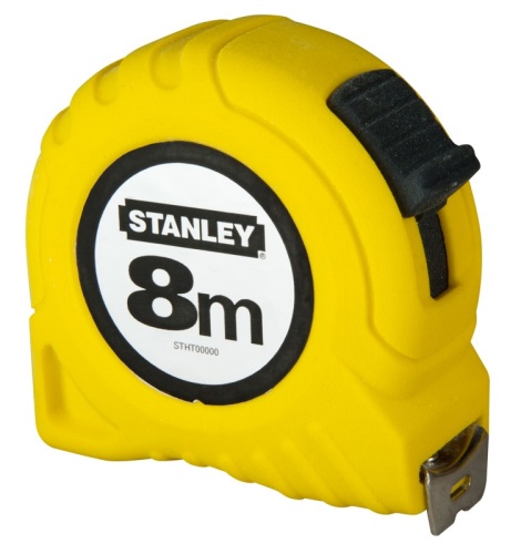 Stanley 1-30-457 - Metr svinovací  8m, žlutá ocelová páska 25mm, tř. př. II, plastový obal